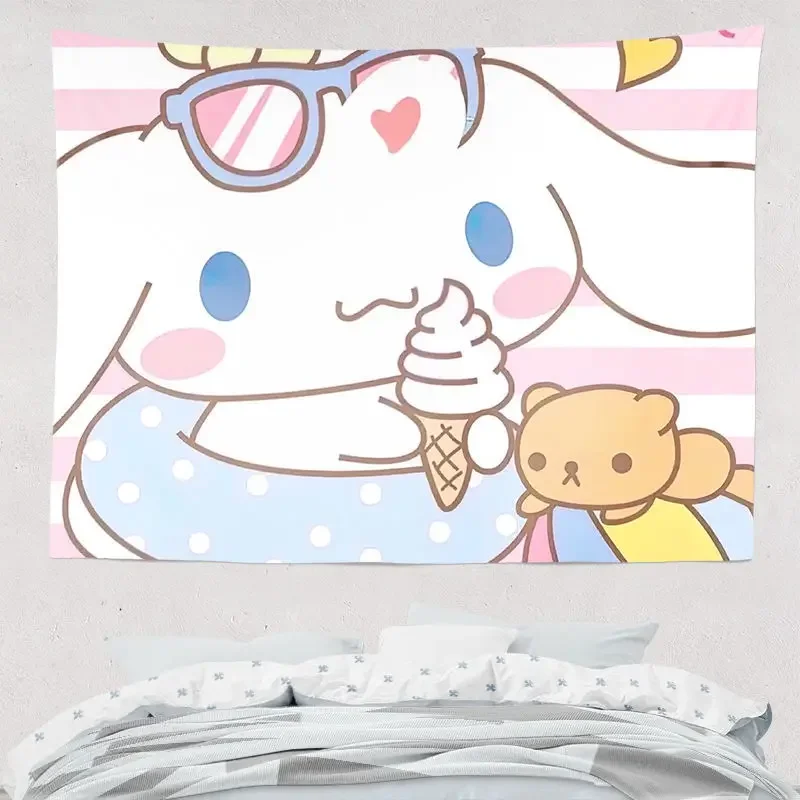 Kuromi Melody Cinnamoroll Kawaii гобелен с героями мультфильмов настенные подарки для девочек