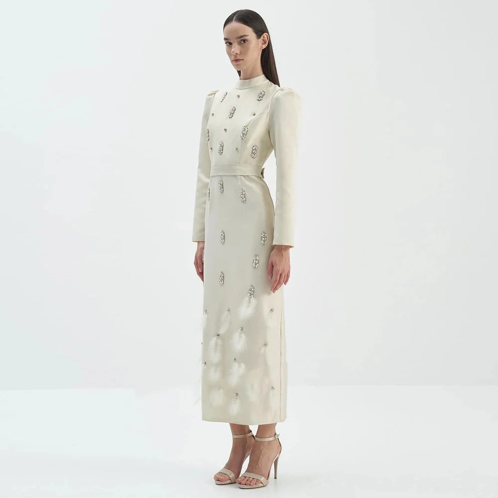 Женское элегантное и красивое платье Muloong до щиколотки с круглым вырезом для