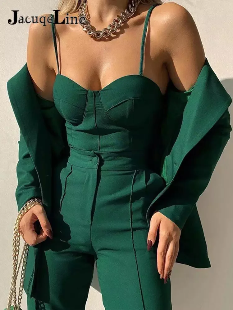 

Jacuqeline Fashion Urban Women's Clothing Summer 2022 Camis Tops And High Waist Pencil Pants Sets Office Outfits Two Piece S