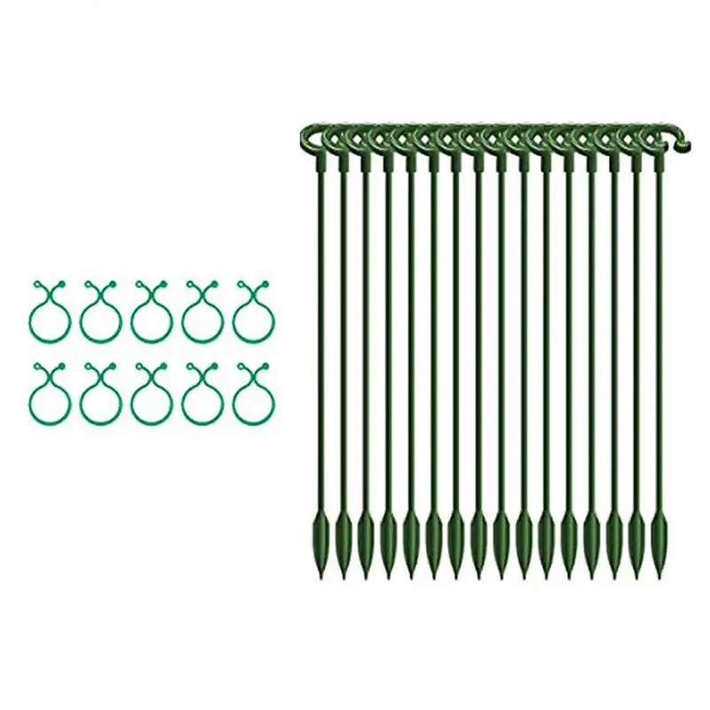 

Подставка для растений с одним стержнем, стойка для подъема в горшке, для цветов, с зажимами, прочная крепкая фиксация, для лилии, пиона, розы