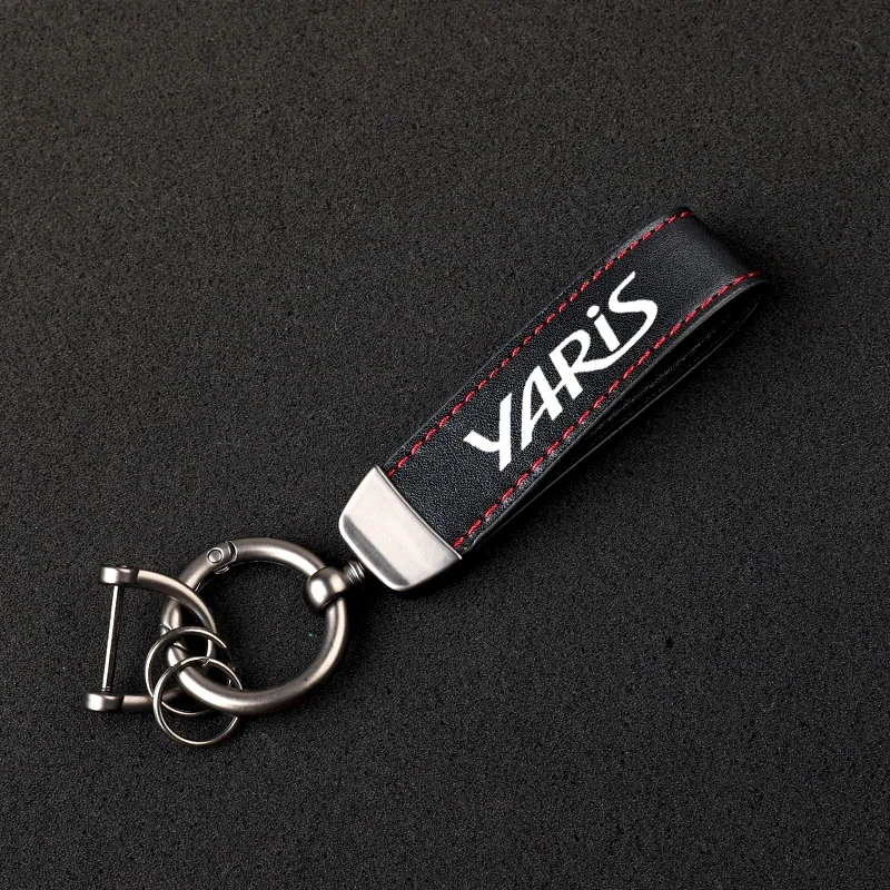 

Для Toyota Yaris 2004 2008 2018, автомобильные аксессуары, кожаный автомобильный брелок с пряжкой в форме подковы, ювелирные изделия
