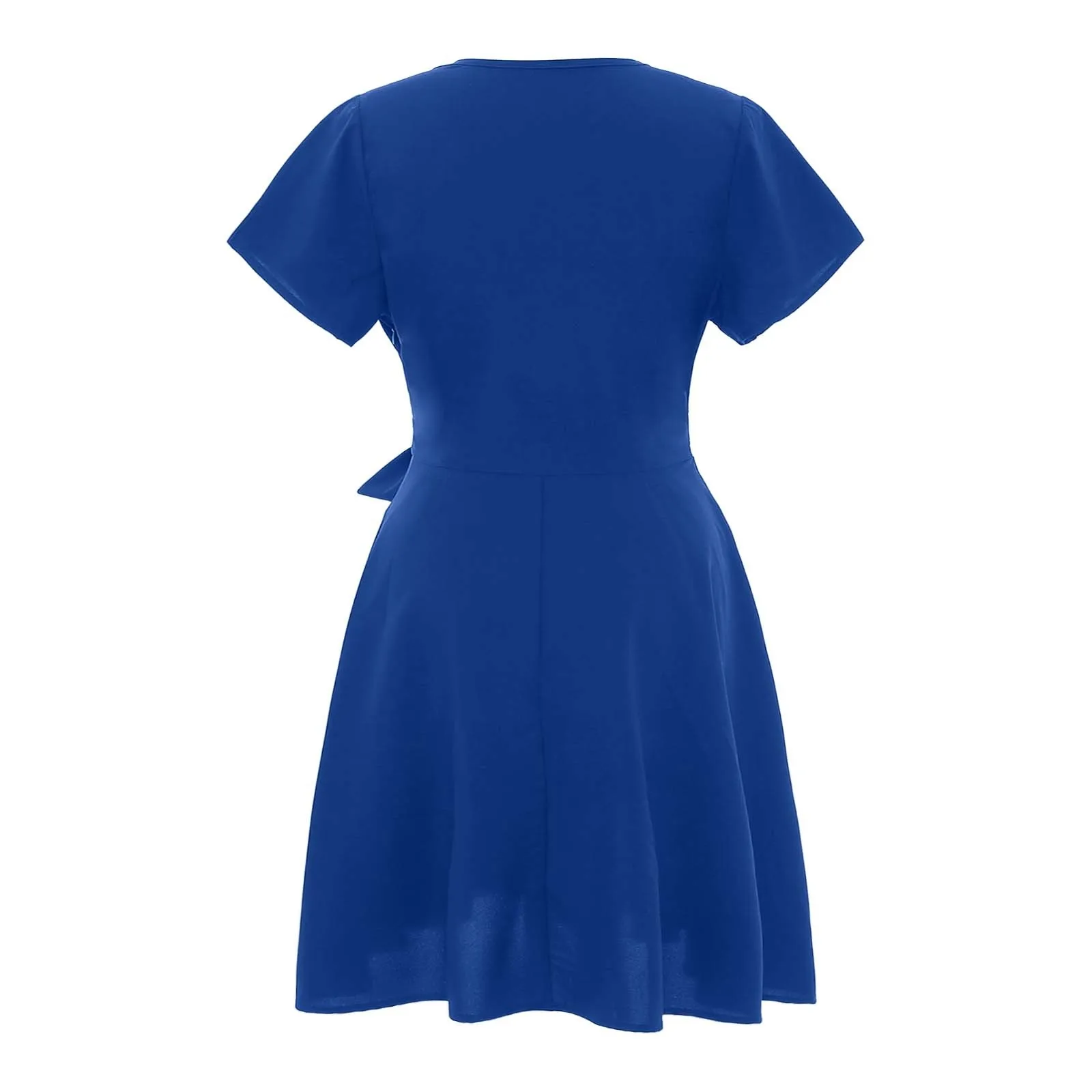 Женское платье больших размеров летнее однотонное трапециевидной формы с