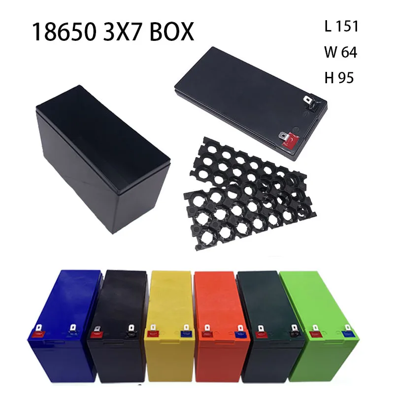 

18650 Battery Storage Box 3 * 7 with Bracket Set Box ABS Plastic Black Green DIY12v for Lithium Battery Pack Sprayer Special Box