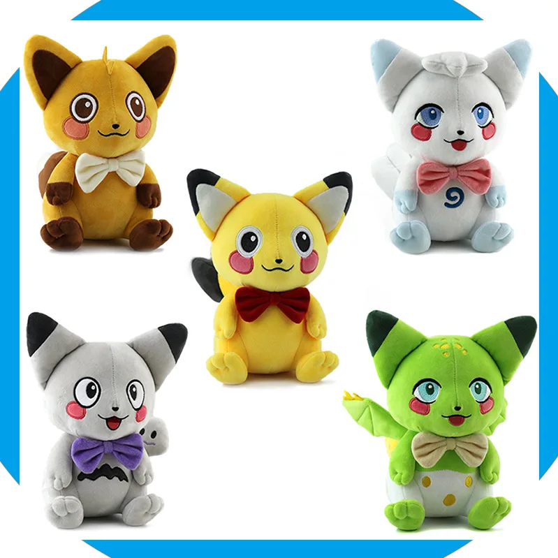 

23cm Takara Tomy Pokemon Plush Toys Pikachu Cosplay Eevee Plush Stuffed Dolls Eevee With Cloak Cos Pikachu Toy Kids Gift