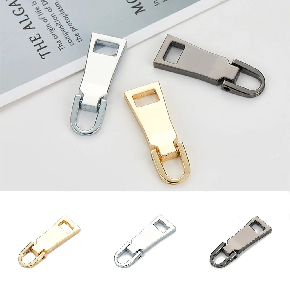 

2pcs Detachable Metal Zipper Head Zipper Gold Repair Kits Fixer Repair Replacement Puller Instant Stop Bottom
