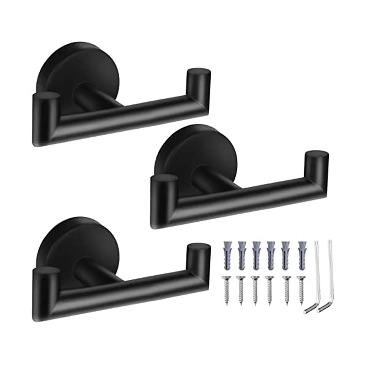 

Double Towel Hooks for Bathroom Black Wall Mount Robe Hook Double Towel Hook Towel Holder for Kitchen Bathroom