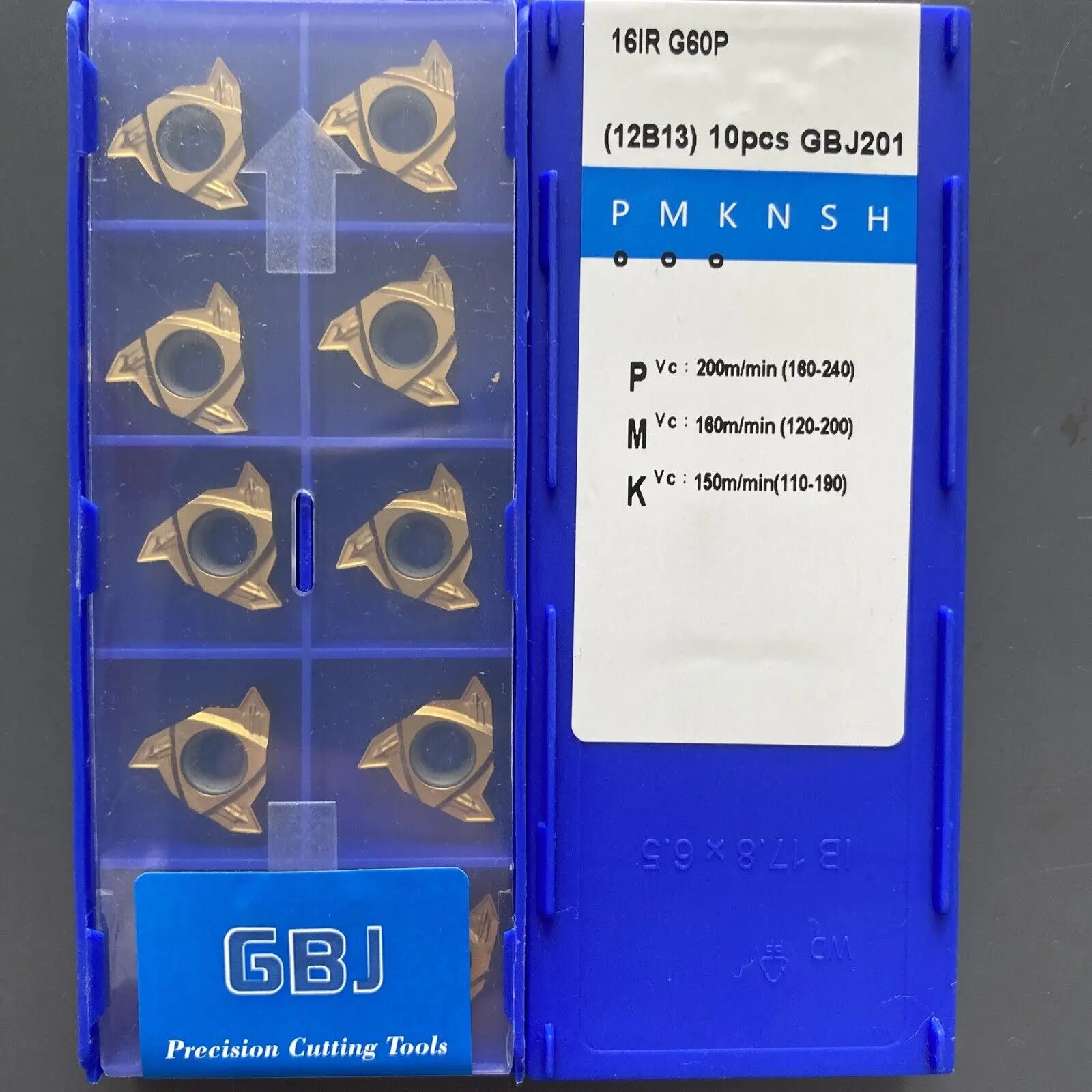

10pcs 16IR G60P GBJ201 carbide, internal thread turning blade RT16N 60P 1.5-3.0mm for SNR steel stainless steel cast iron TIN coating