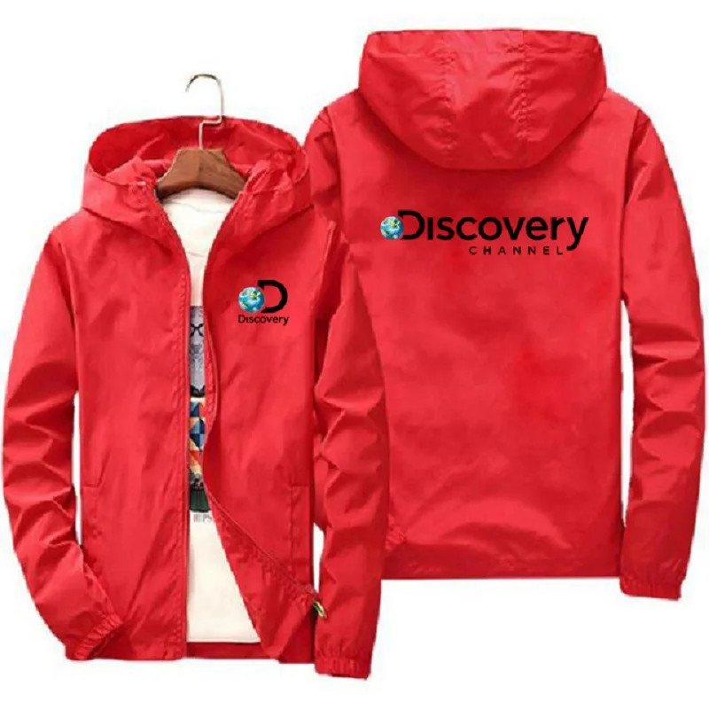 

Ветрозащитная куртка на молнии New Discovery Channel, мужские и женские толстовки, Солнцезащитная одежда, повседневная спортивная куртка с длинным рукавом и капюшоном, Тонкий Топ