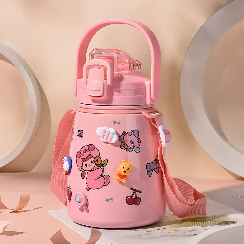 

Net Red Student Cartoon Big Belly Cup Insulation Cup 304 Stainless Steel Children's Straw Large Capacity Gift Water Bottle