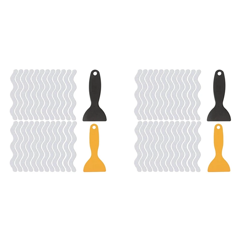 Наклейки для банных ручек 48 шт. Нескользящие полоски душа с 4 скребками напольная