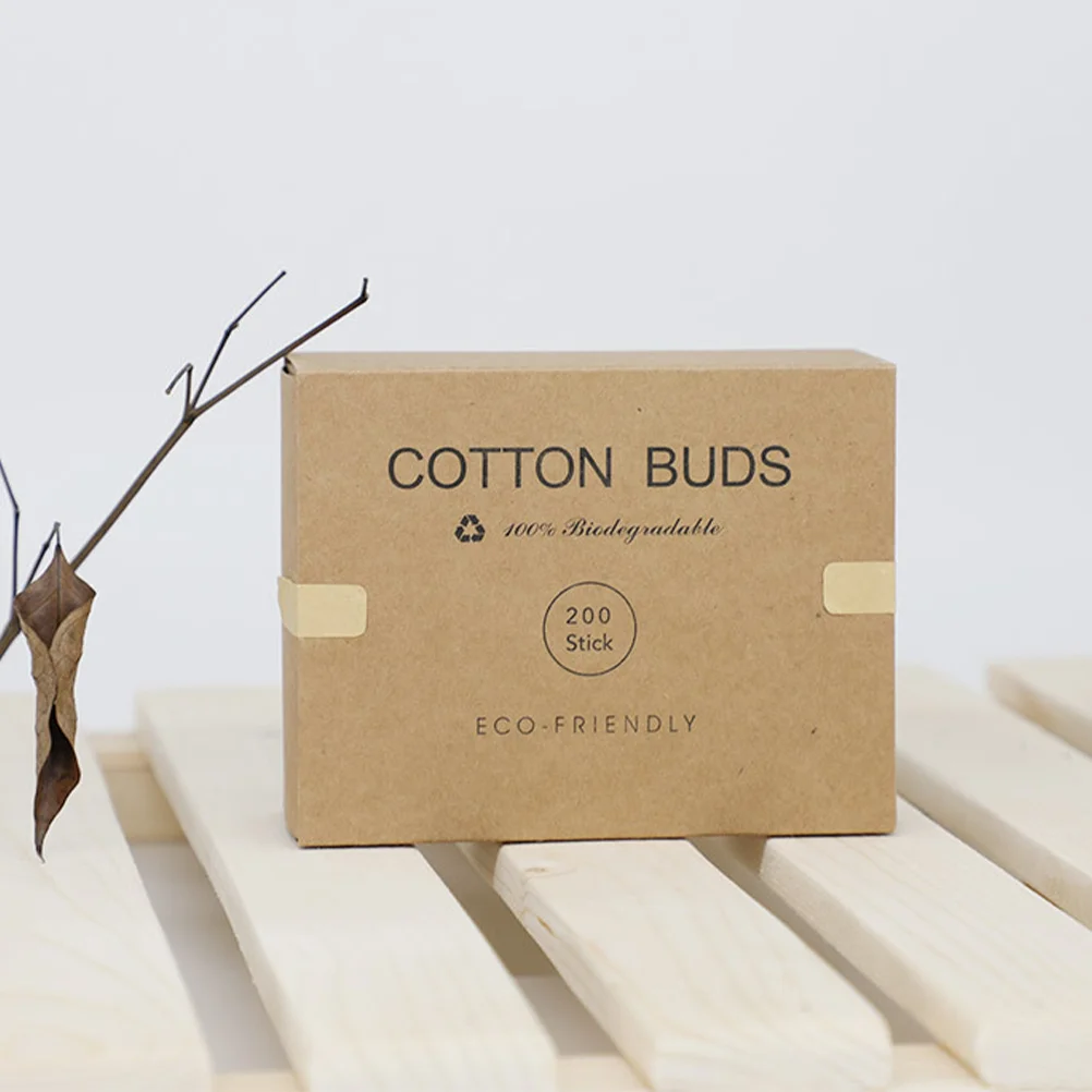 

2 Boxes/ 200pcs Cotton Swab Cleaning Swabs Buds Applicator Swabs with Handles for Ear Eyeshadow Cleaner