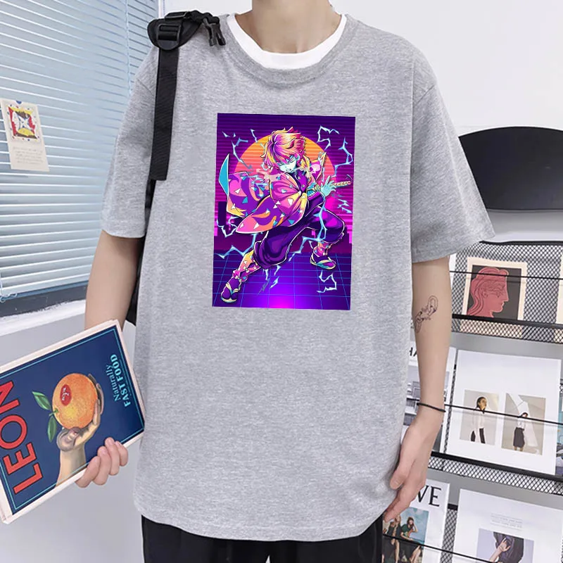 

Anime Printed Demon Slayer T Shirts Unisex Hip Hop Graphic Summer Tees Tops Casual Cotton Men Women Fashion Streetwear T Shirts