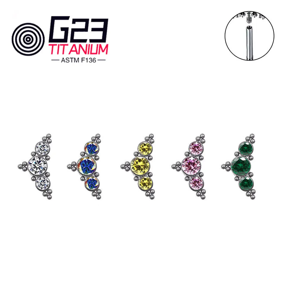 

Серьги-гвоздики G23 ASTM F136 для пирсинга ушной хрящ, ювелирные изделия из циркония для тела, спираль, Daith, губа, лоб, оптовая продажа