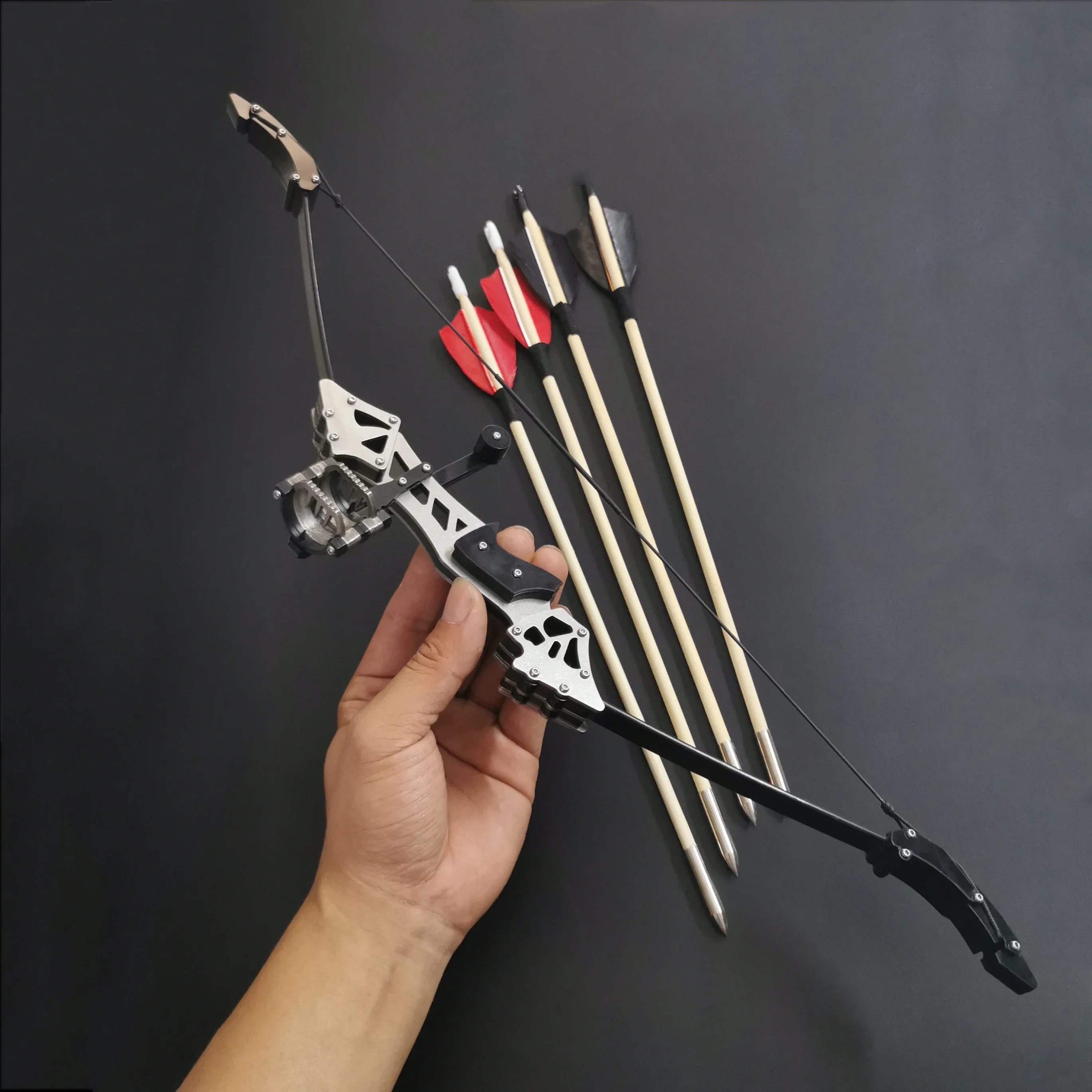 

Рекурсивный лук и стрела из нержавеющей стали, миниатюрный композитный металлический лук, внутренняя мишень, тренировка, стрельба из лука