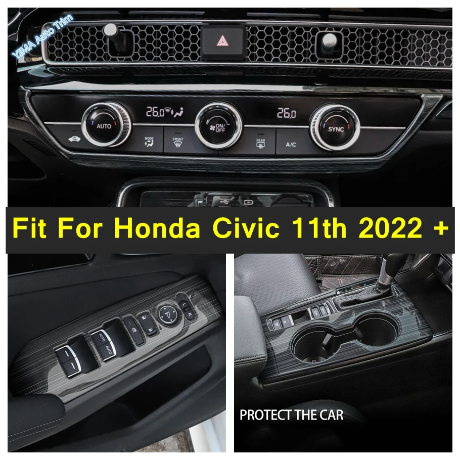 

Car Air Conditioning Knobs Control Panel Fan Speed Button Cover Trim Stainless Steel Interior Fit For Honda Civic 11th 2022 2023