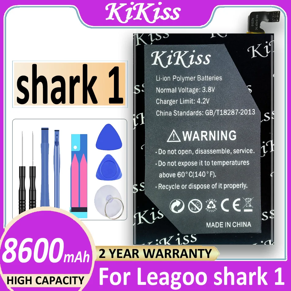 

Оригинальный новый 100% новый аккумулятор KiKiss 8600 мАч для телефона LEAGOO Shark, фотоаккумулятор