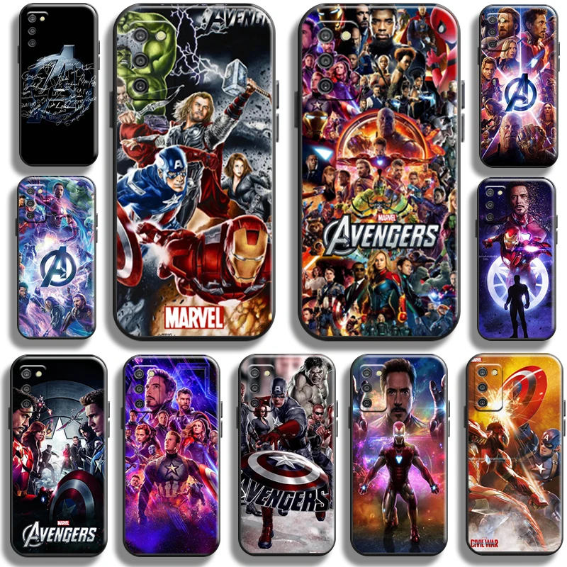 

Marvel Avengers Cover For Samsung Galaxy A03 A03S Phone Case Cases Liquid Silicon Carcasa Coque TPU Full Protection Shell
