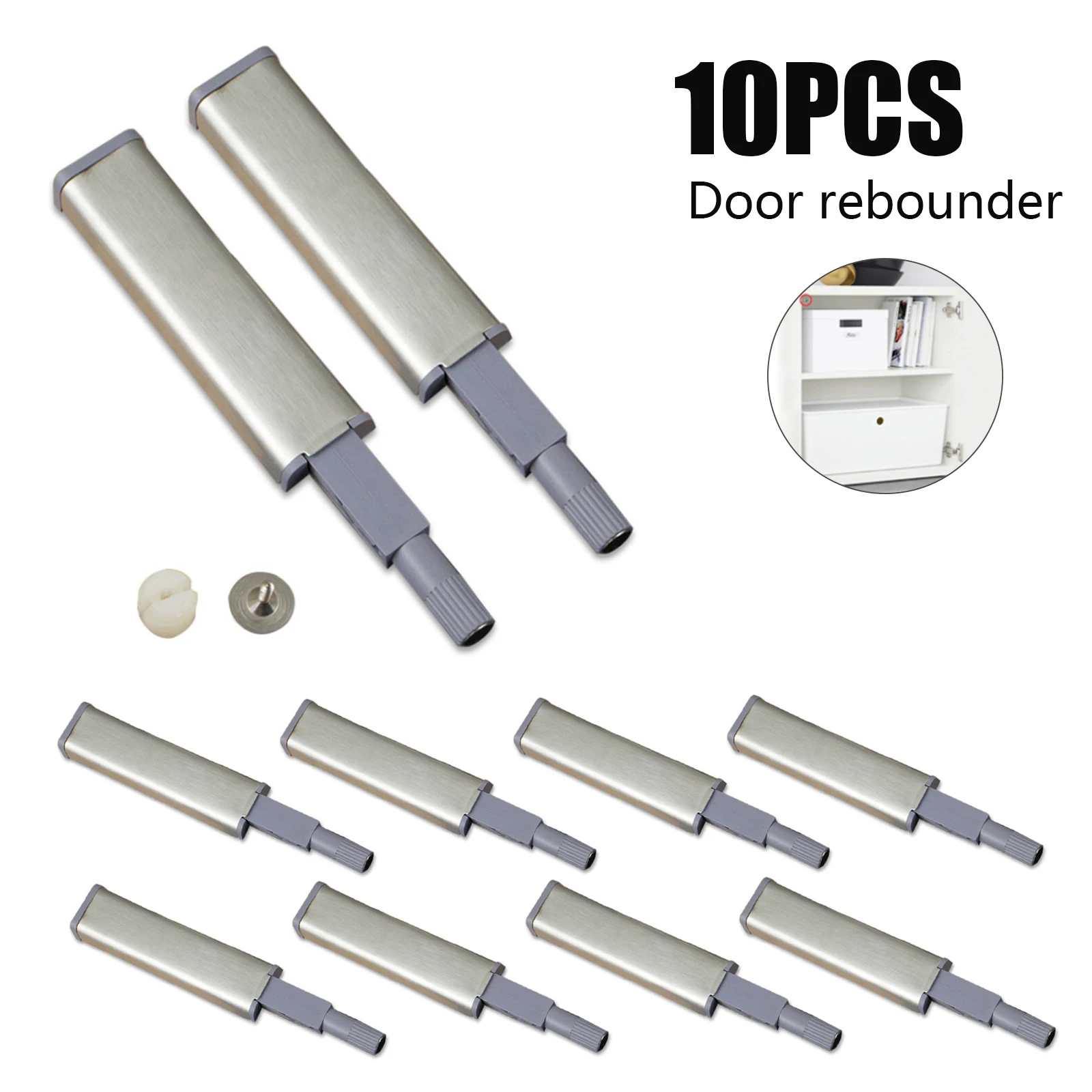

1/10pcs Stainless Steel Push-type Hidden Cabinet Handle Furniture Wardrobe Door Handle-free Invisible Handle Cabinet Closer