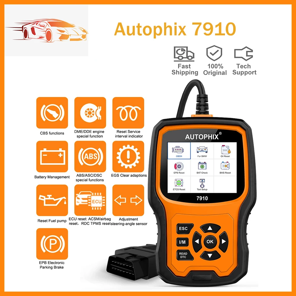 

Автомобильный диагностический сканер Autophix 7910 OBD2, диагностический инструмент для телефона, TPMS, масляная подушка безопасности, сброс батареи, все системы, диагностические инструменты, считыватель кодов