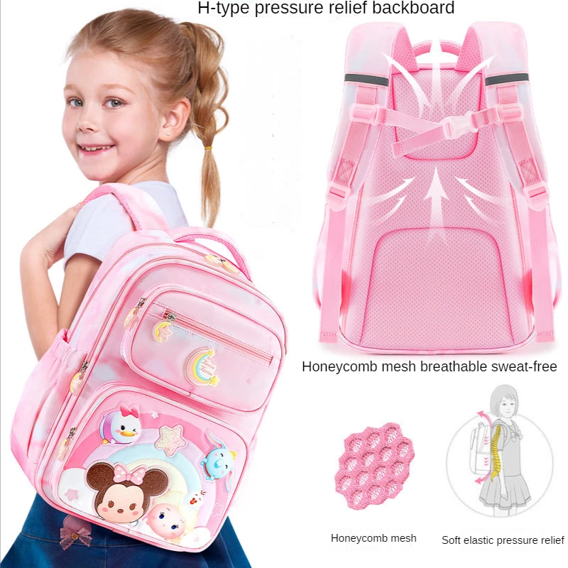 2023 new high-quality comfortable breathable genuine Disney girl backpack, multi compartment storage Disney student school bags