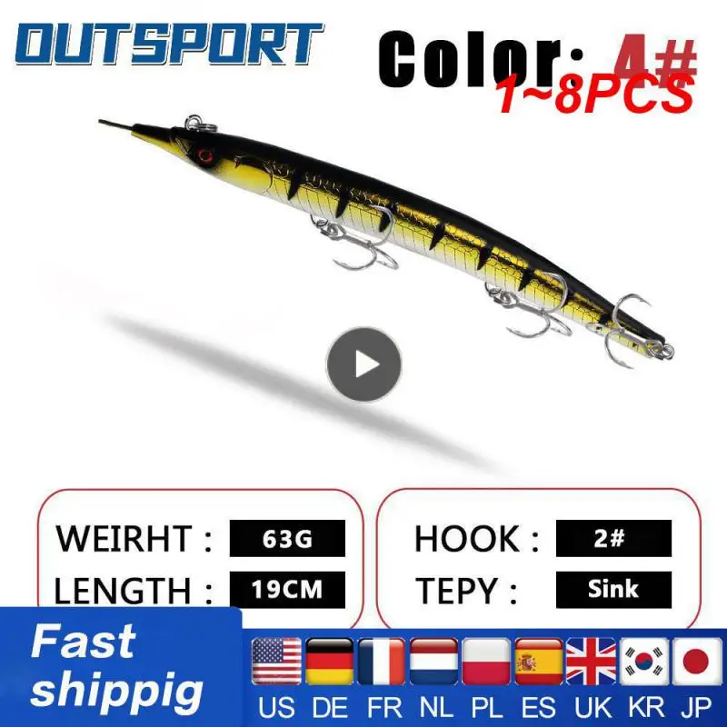 

1~8PCS BEROS MINNOW 22g 18.5cm Floating Wobbler Fishing Lure 6Color Minnow Lure Hard Bait Quality Professional Depth0.8-2.4m