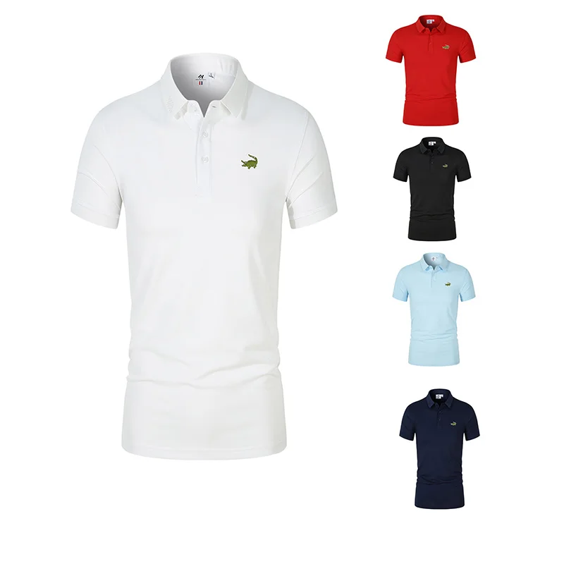 

Men's summer polo polo 2023 100% cotton short sleeve casual business fashion slim men's embroidered polo shirt