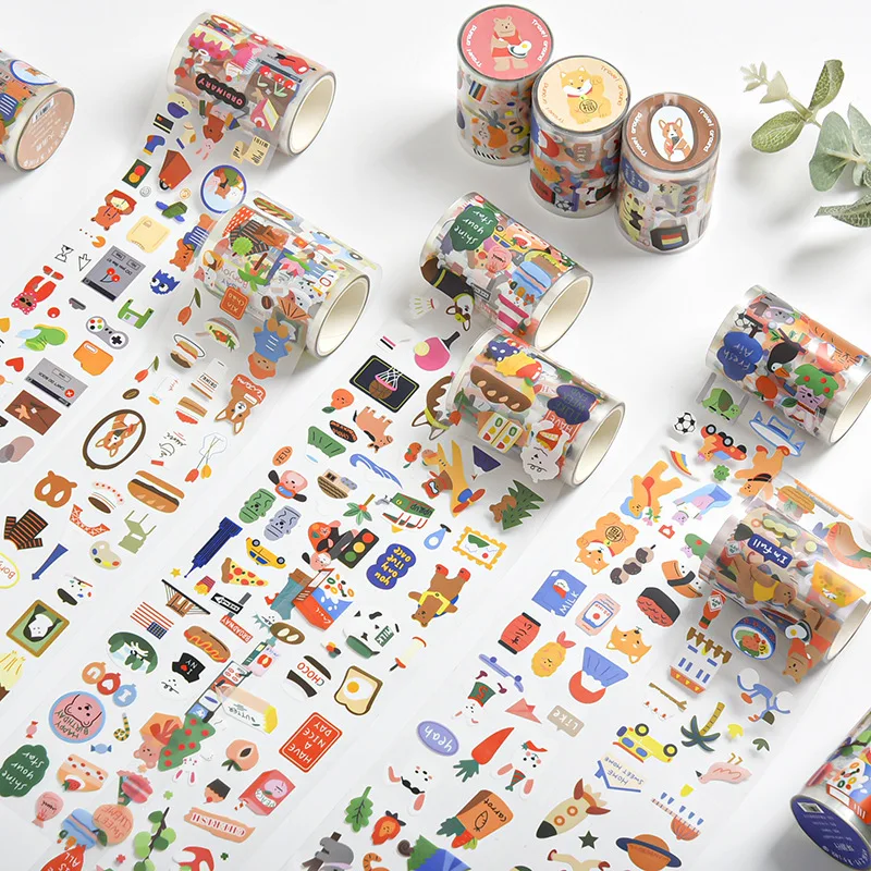 

Cartoon Bear Dessert Tape Sticker Journal Washi Tape Adhesive Tape Diy Scrapbooking Sticker Label Masking Tapes