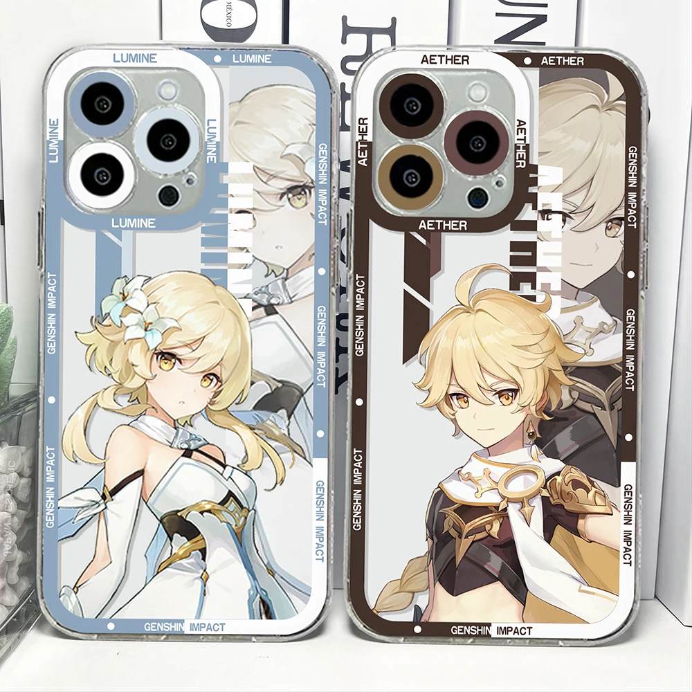 Чехол для телефона Genshin Impact Yae Miko Ganyu нового Samsung S24 S23 S22 S21 S20 S10 FE Note20 Note10 Plus Ultra Lite 5G