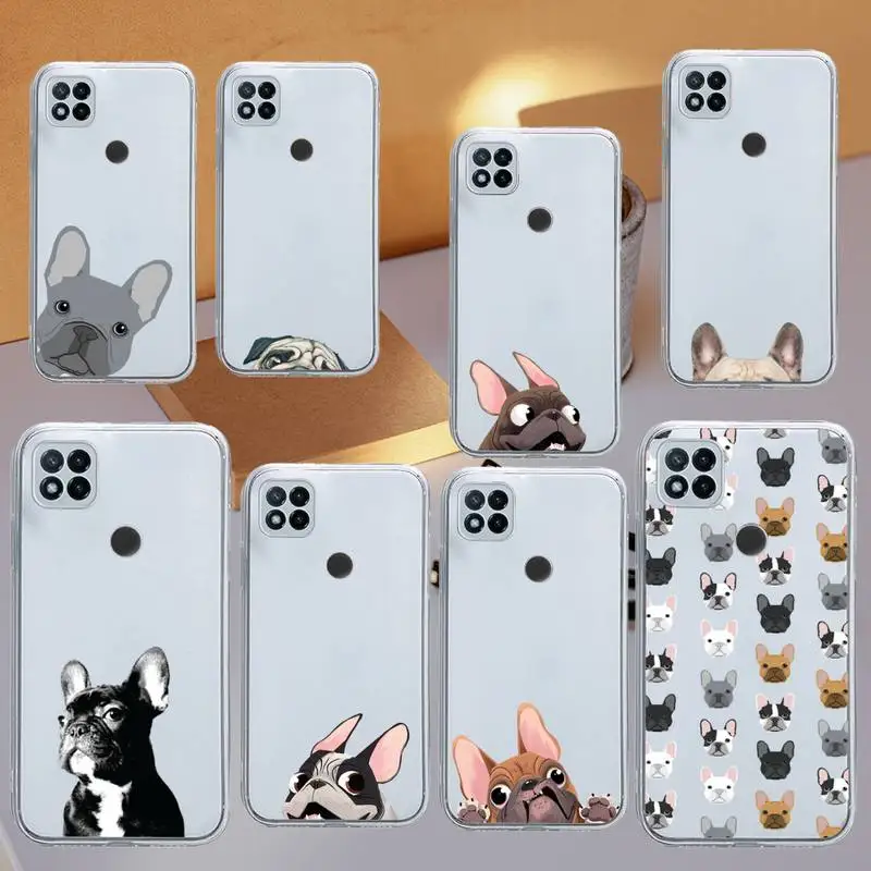 

Lovely cartoon French Bulldog Phone Case Transparent for Xiaomi redmi note x f poco 10 11 9 7 8 3 i t s pro cover shell coque