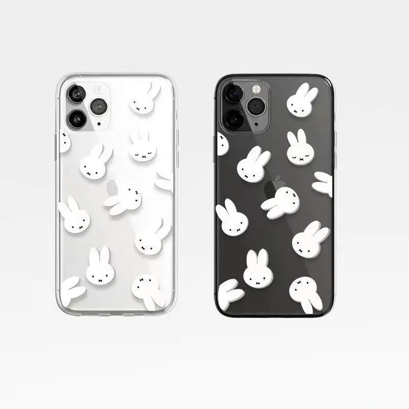 

Kawaii Miffys Cartoon Cute Iphone 14/13 Case 11/12Promax Transparent Xr/xs All Inclusive 7/8P Japanese Soft Phone Case