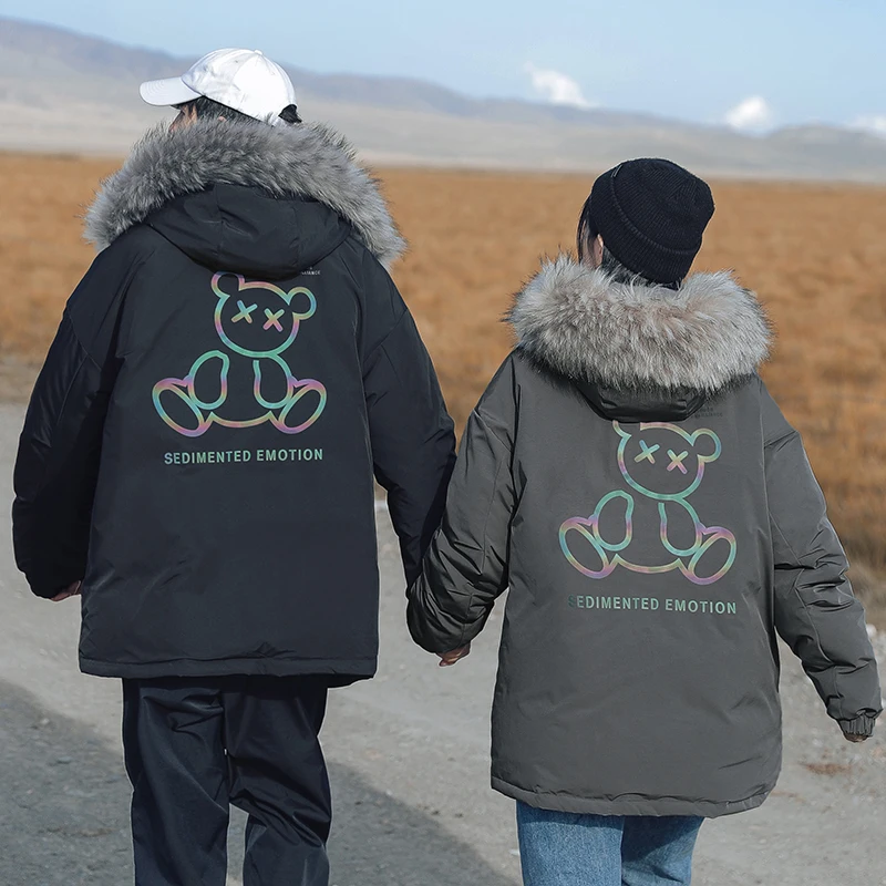 VARSANOL Mens Parkas Jacket Winter New Casual Windproof Long Jackets Male Clothes Thick Warm Fur Collar Bear Parkas Coat Man 4XL