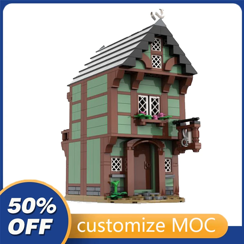 

546PCS Medieval Tailor's House street view modular Building Blocks Bricks Children birthday toys Christmas gifts