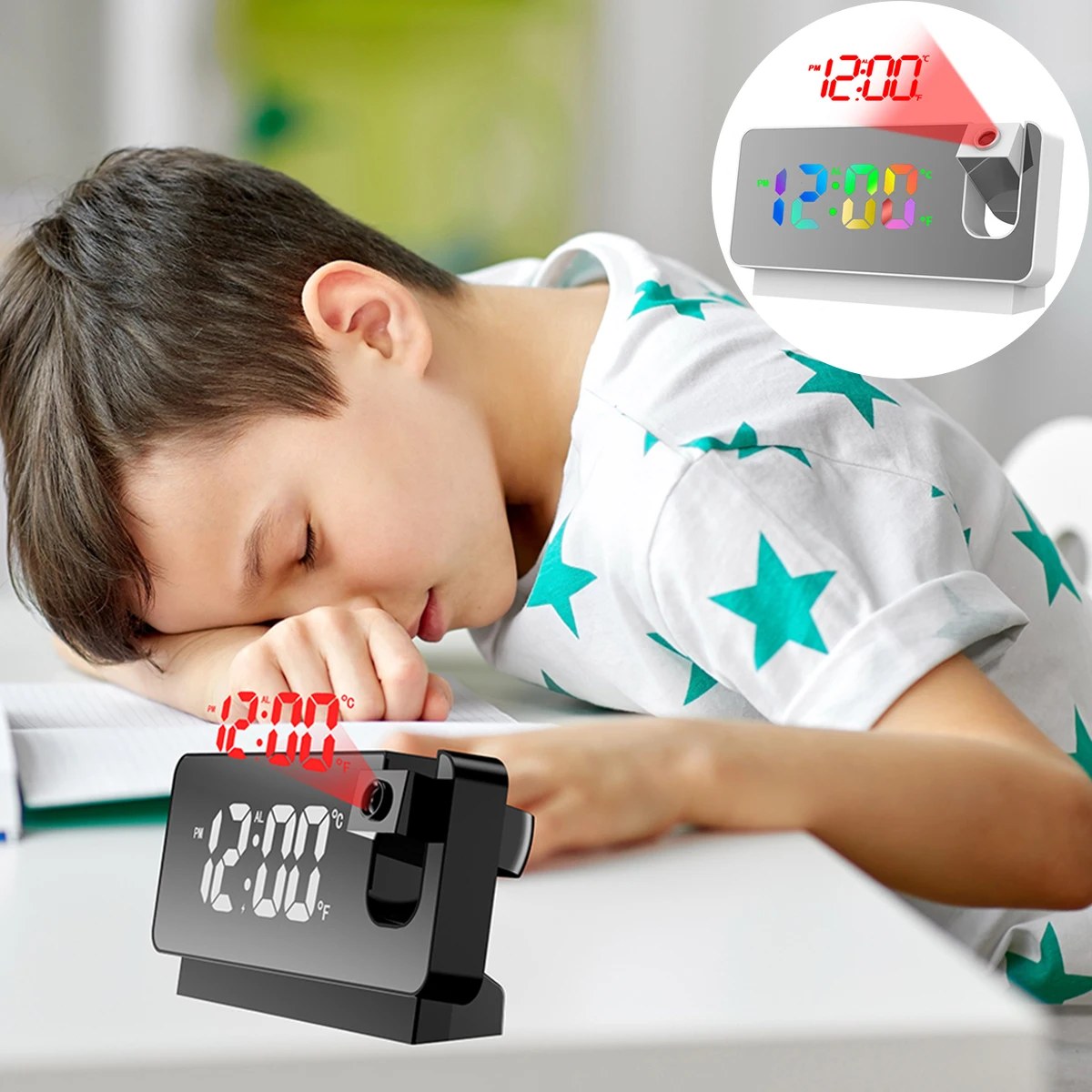 Reusable Digital Alarm Clock With Large 7.3