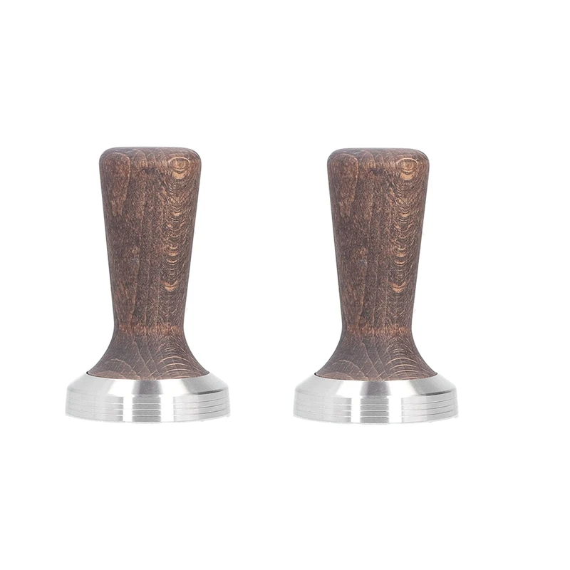 

58 Mm Coffee Briquette With Black Walnut Handle Stainless Steel Flat Coffee Powder Pressed Coffee Beans