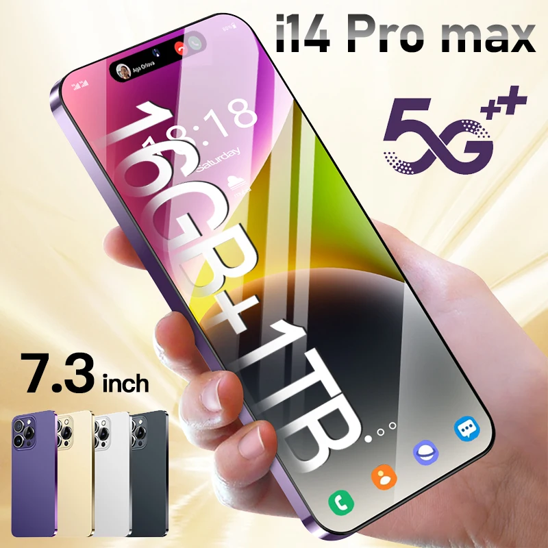 

2023 new i14 pro max Original phone 7.3 HD Screen Smartphone 16G+1T Mobile Phones 5G Dual Sim Celulares Global Cell Phone
