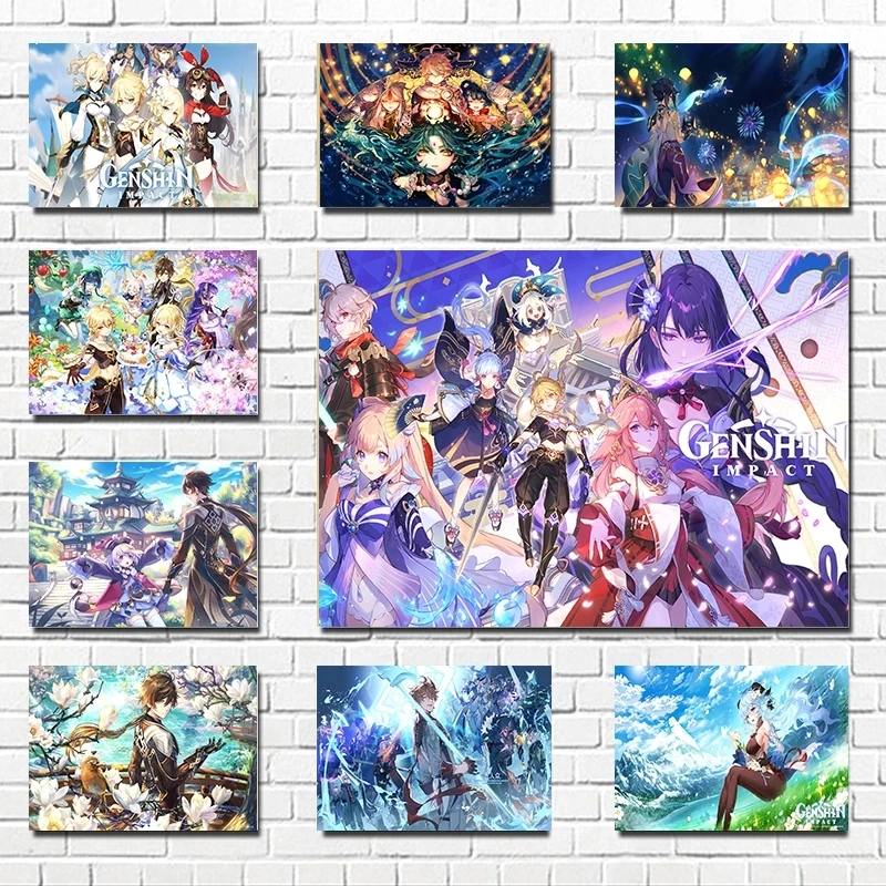 

Home Decoration Hd Prints Painting Pop Game Genshin Impact Pictures Wall Art Modular Anime Canvas Modern Poster For Living Room