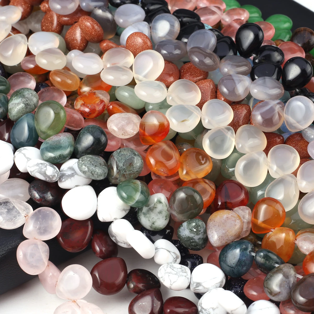 

Бусины-разделители из натурального камня, агата, капли воды