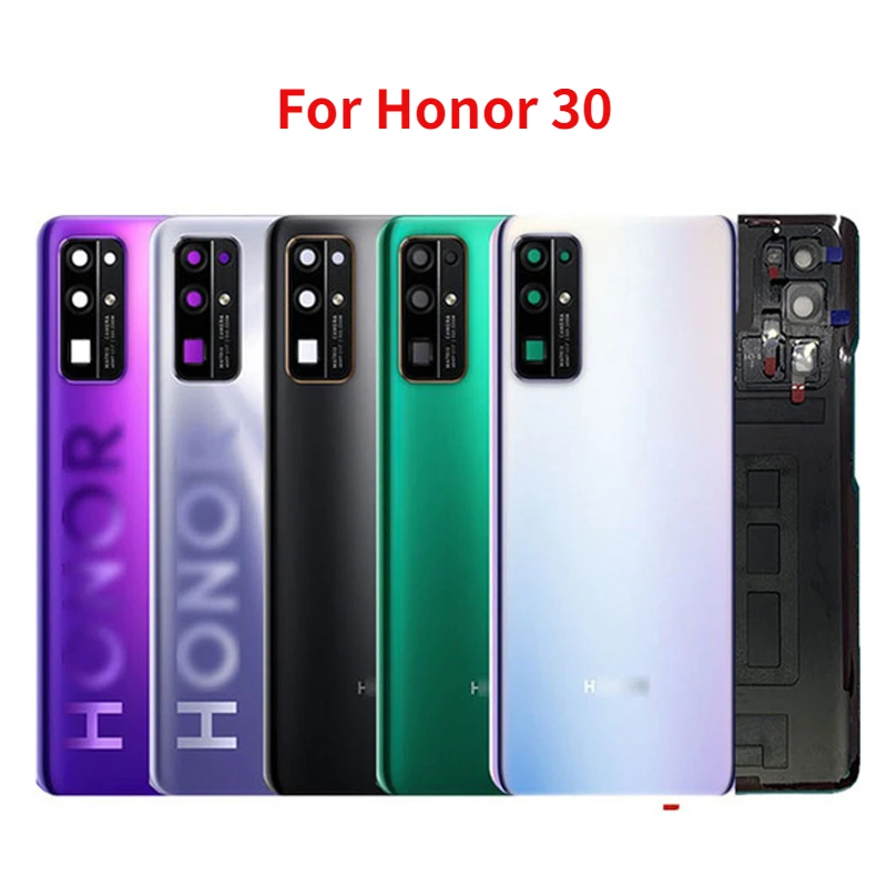 

Original New Back Glass For Huawei Honor 30 BMH-AN10 AN20 Housing Back Battery Cover Rear Door Case With Camera Lens