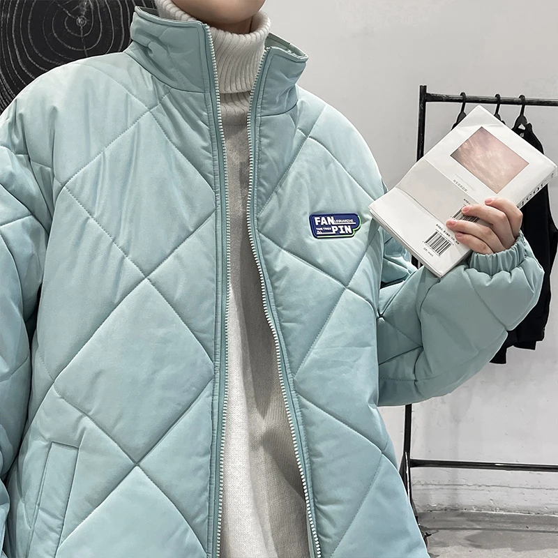 

Осенне-зимняя плотная куртка для мужчин, теплая ветровка, меховой воротник, пальто, однотонная парка, пальто для женщин, корейская мода, уличная одежда