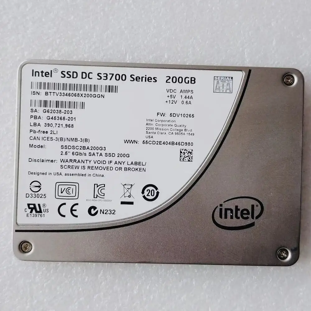 Intel S3700 200GB SSD SATA SSDSC2BA200G3 DC Series Solid State Drive Genuine