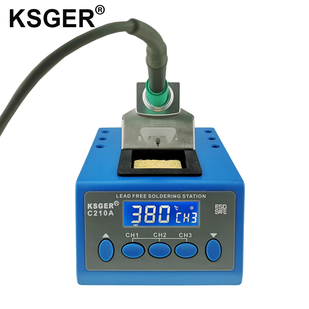 

KSGER Lead Free Welding OEM Key Logo Power 85W 200-500C C210 Digital Soldering Station with Digital Display Rapid Heating