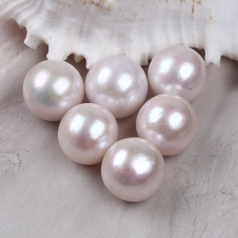 

13-14mm AAA Natural Freshwater White Edison Round Shape Loose Pearls For Jewelry Making