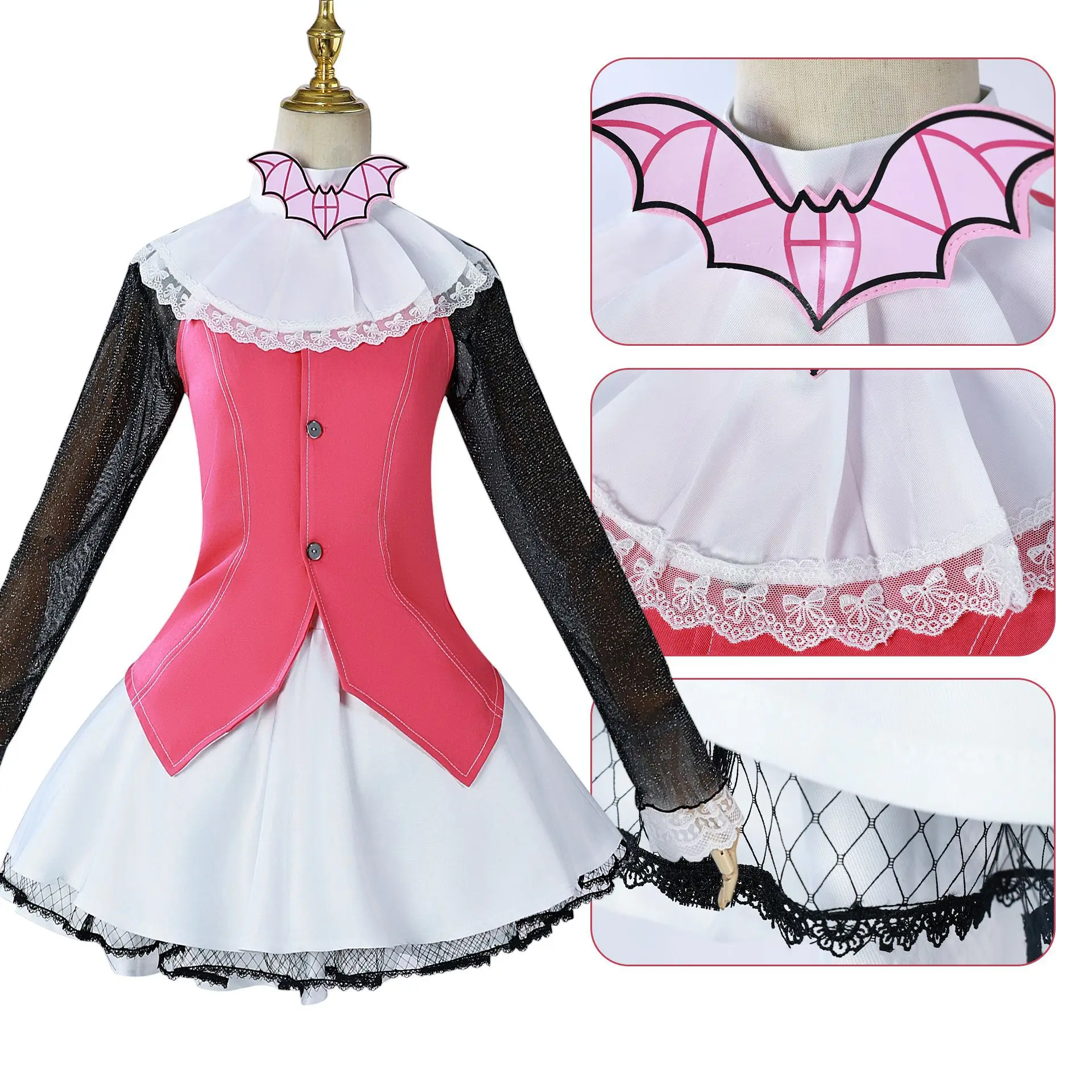Draculaura Cosplay Costume Anime Monster Wig High Uniform Women Shoes Boot Outfits Halloween Carnival Suit