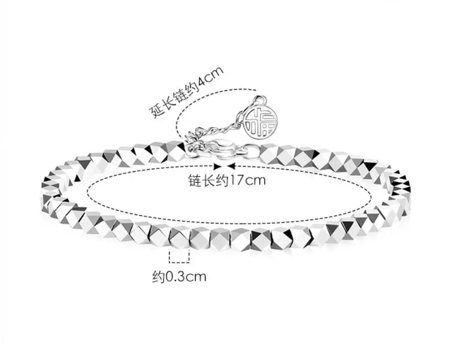 Красивый квадратный браслет из стерлингового серебра 925 пробы с геометрическим