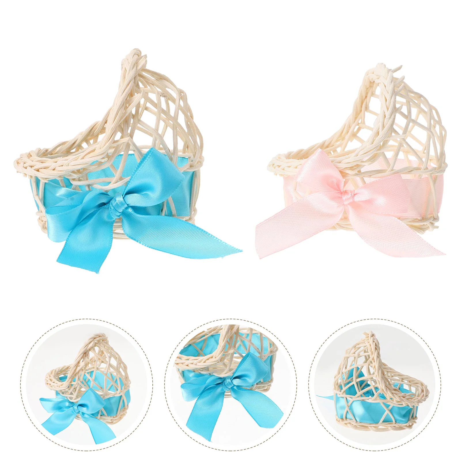 

4 Pcs Rattan Woven Flower Baskets Storage Basket Flower Shop Decor