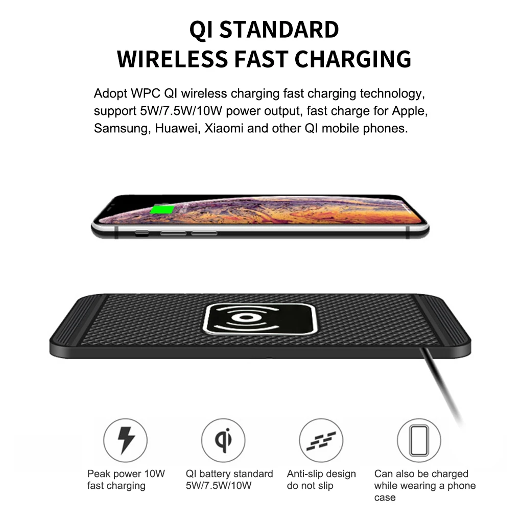 

Автомобильное беспроводное зарядное устройство для телефона крепление для зарядки интерьера автомобиля приборной панели держатель мобил...