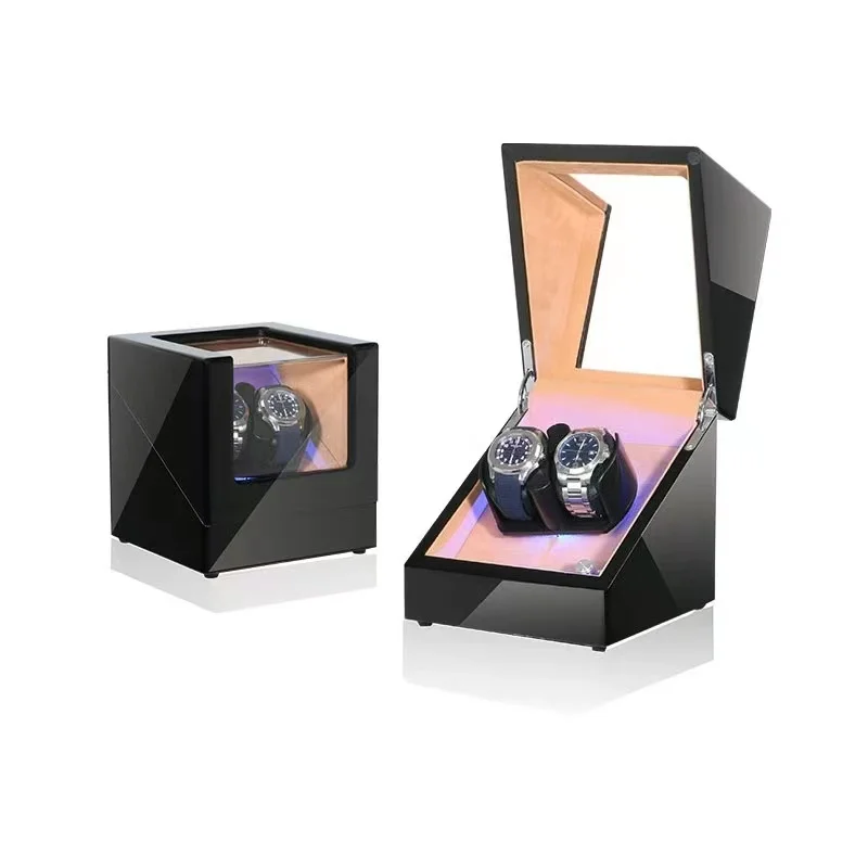 Factory Wholesale Super-Quality High-Gloss Piano Paint Automatic Watch Shaker Turntable Mechanical Watch Shaker Box Storage Box