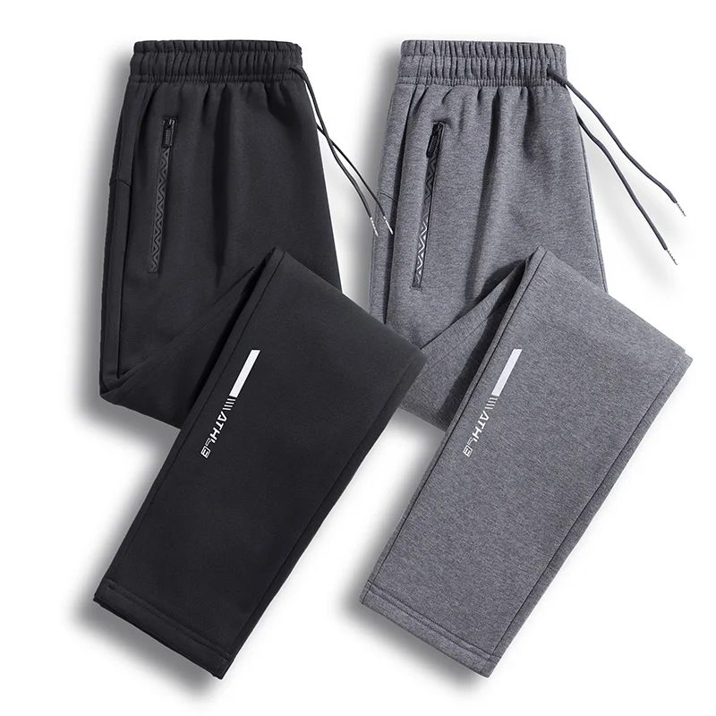 

Men's Four Seasons Casual Pants Men's Warm Thick Imitation Cotton Pants Zippered Pocket Work Pants Large Size Jogging Pants 8XL