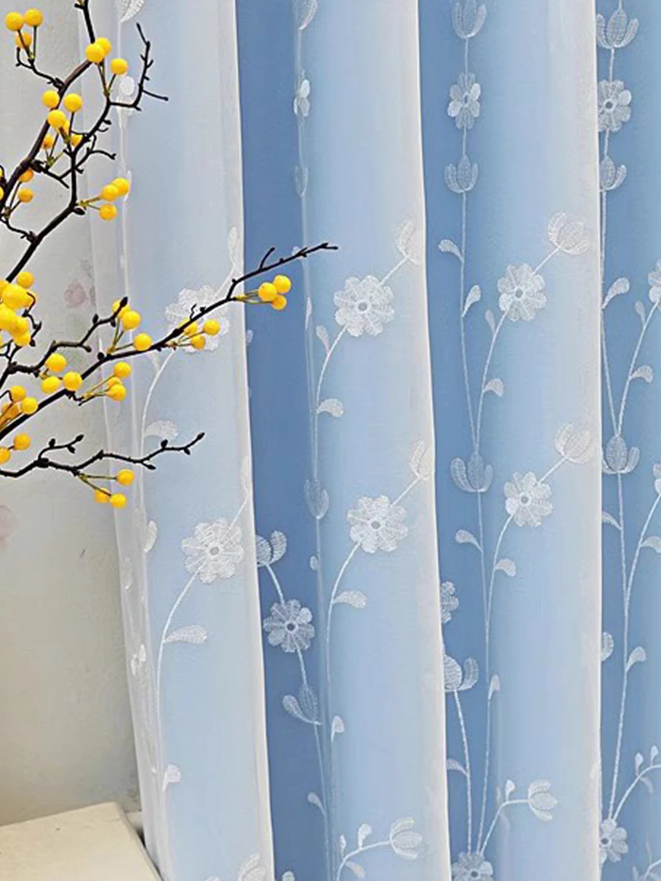 Занавески Из марлевой ткани встроенные двухслойные занавески с вышивкой для