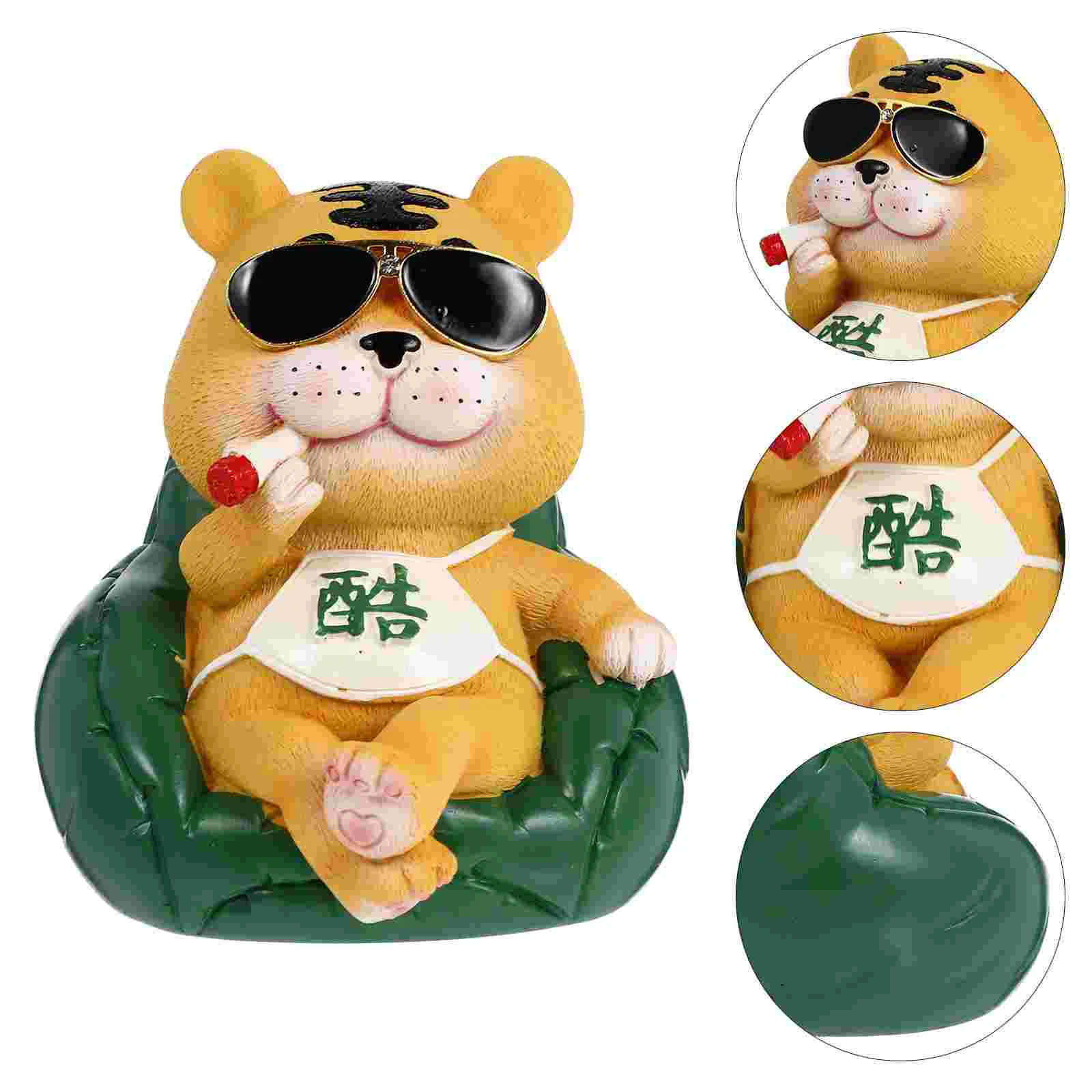 

Figurine Year Statue Animal Ornament Micro Car Oxdecoration Resin Landscape Ministuretiger Figure Newzodiac Chinese Mascot Mini